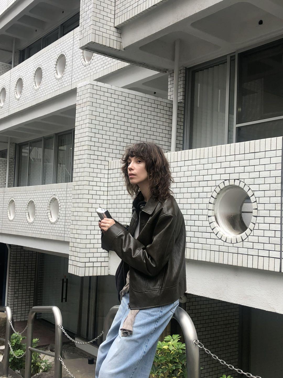 老錢風皮革外套